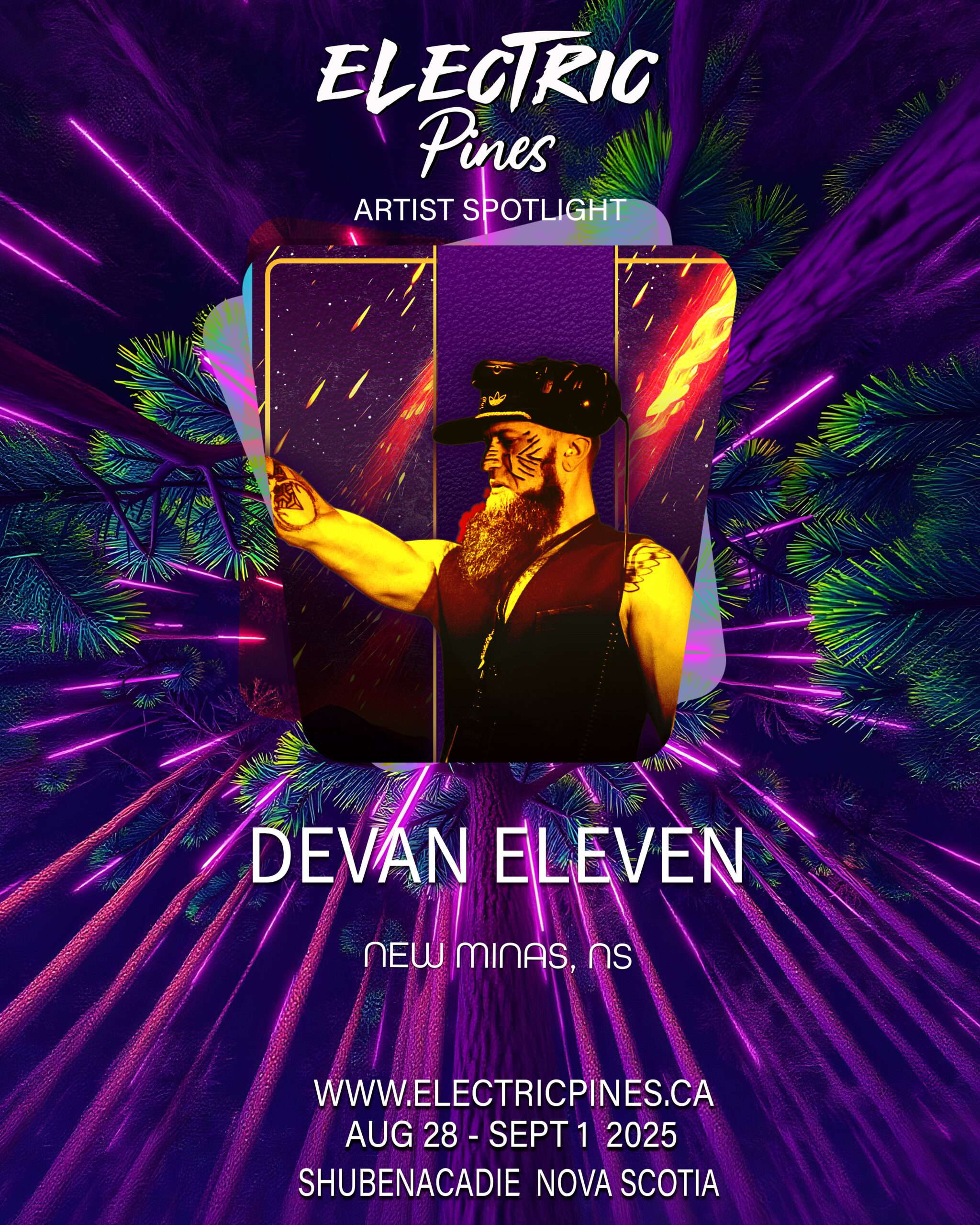 electric pines music festival, electric pines, nova scotia, canada, lineup, artists, electronic, dub, music festival