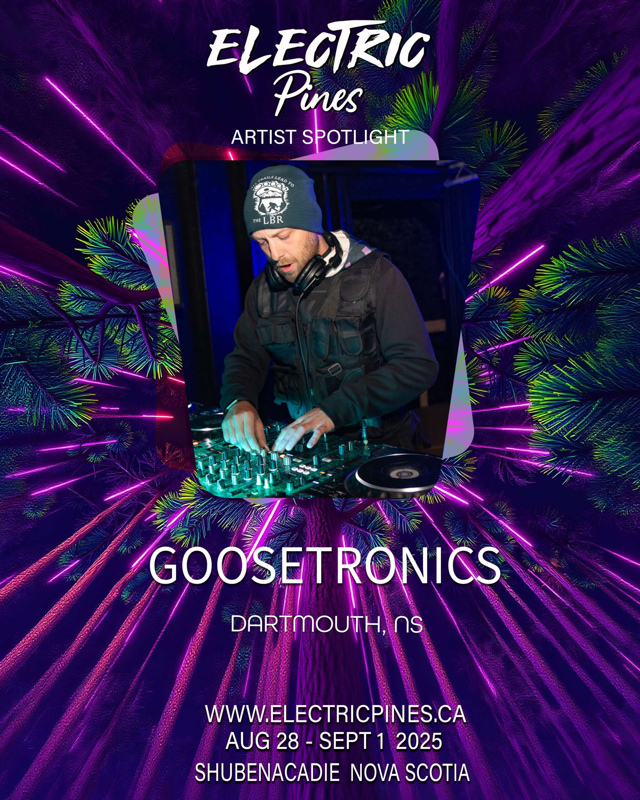 electric pines music festival, electric pines, nova scotia, canada, lineup, artists, electronic, dub, music festival