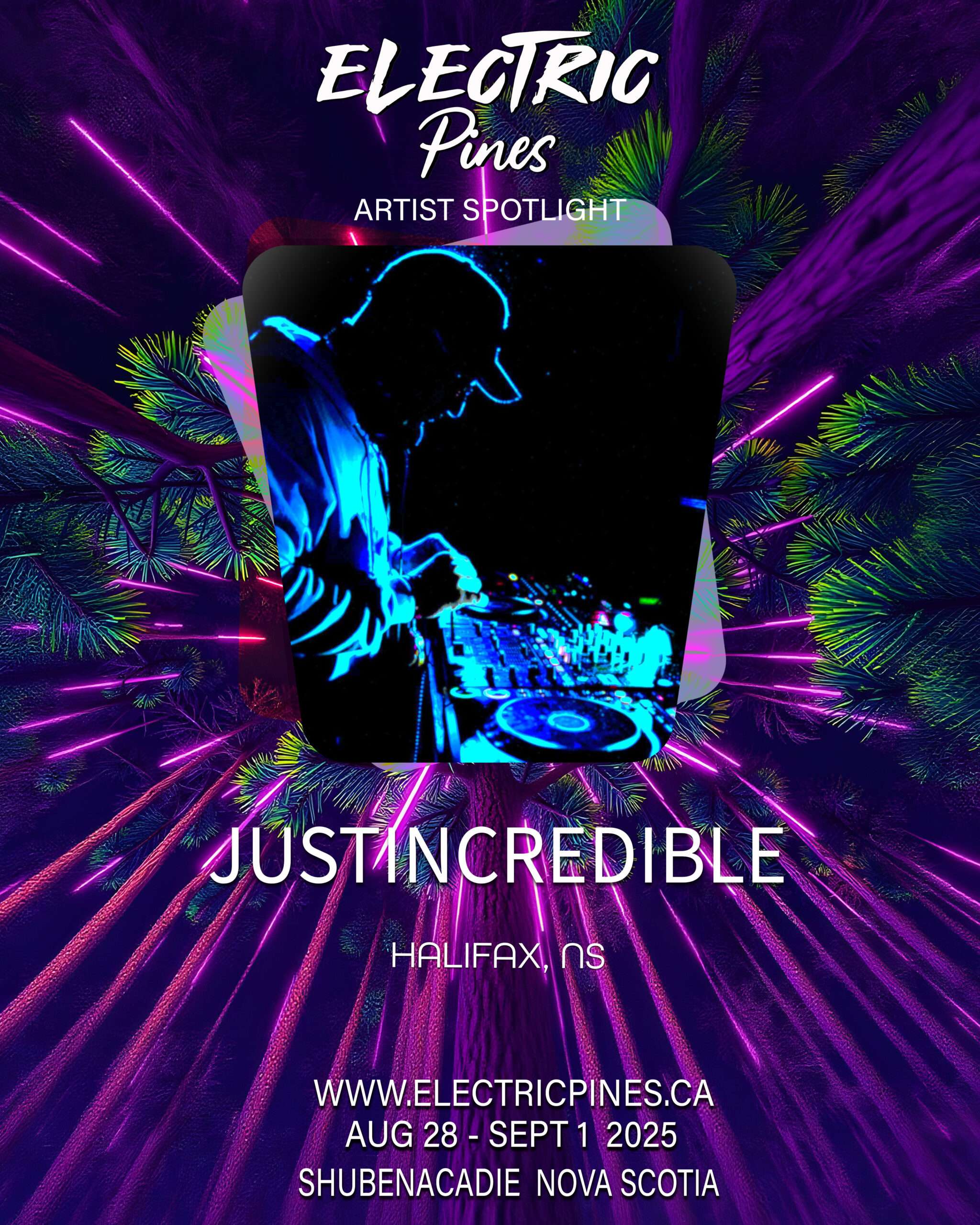 electric pines music festival, electric pines, nova scotia, canada, lineup, artists, electronic, dub, music festival