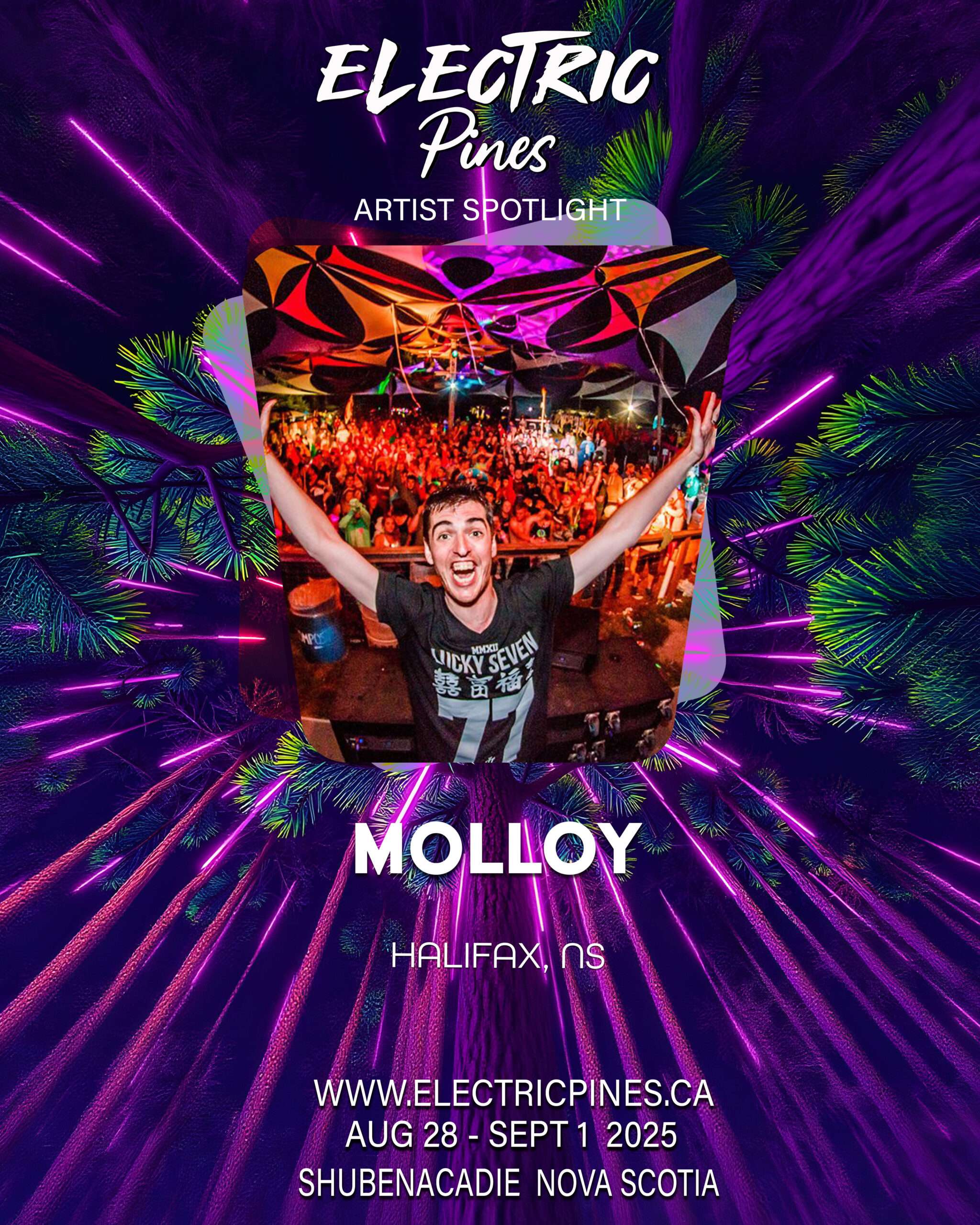 electric pines music festival, electric pines, nova scotia, canada, lineup, artists, electronic, dub, music festival