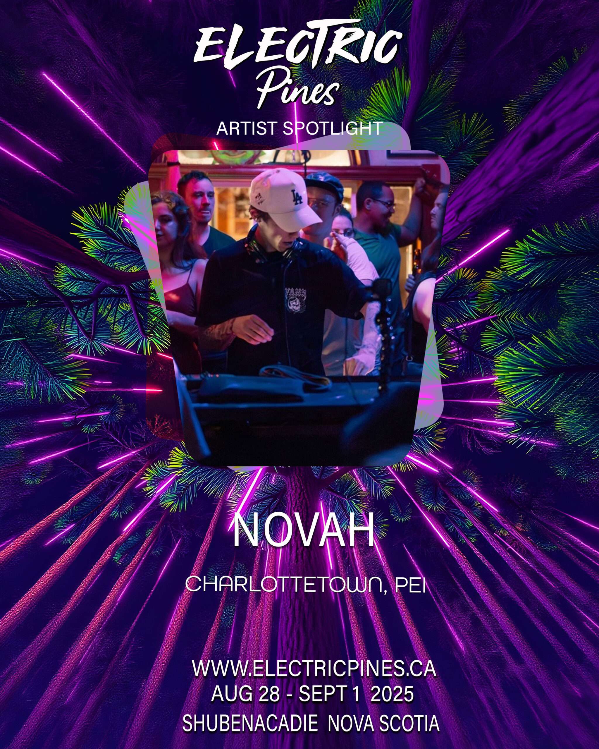 electric pines music festival, electric pines, nova scotia, canada, lineup, artists, electronic, dub, music festival