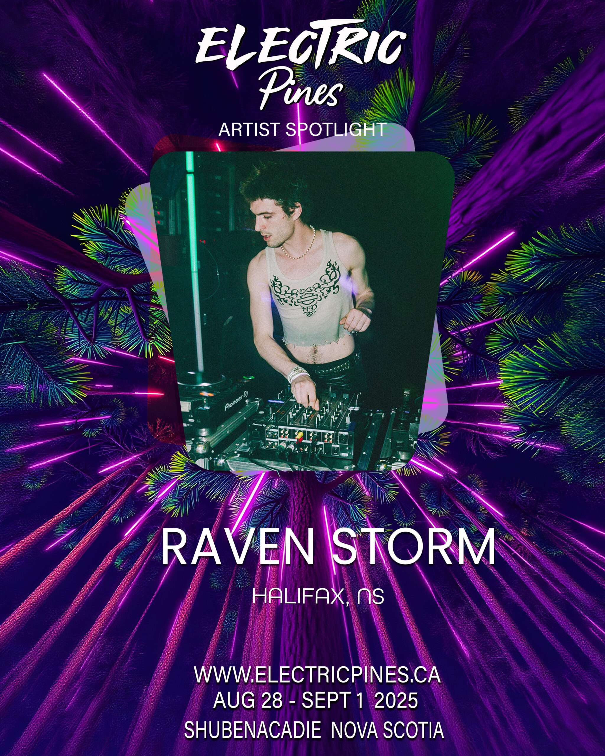 electric pines music festival, electric pines, nova scotia, canada, lineup, artists, electronic, dub, music festival
