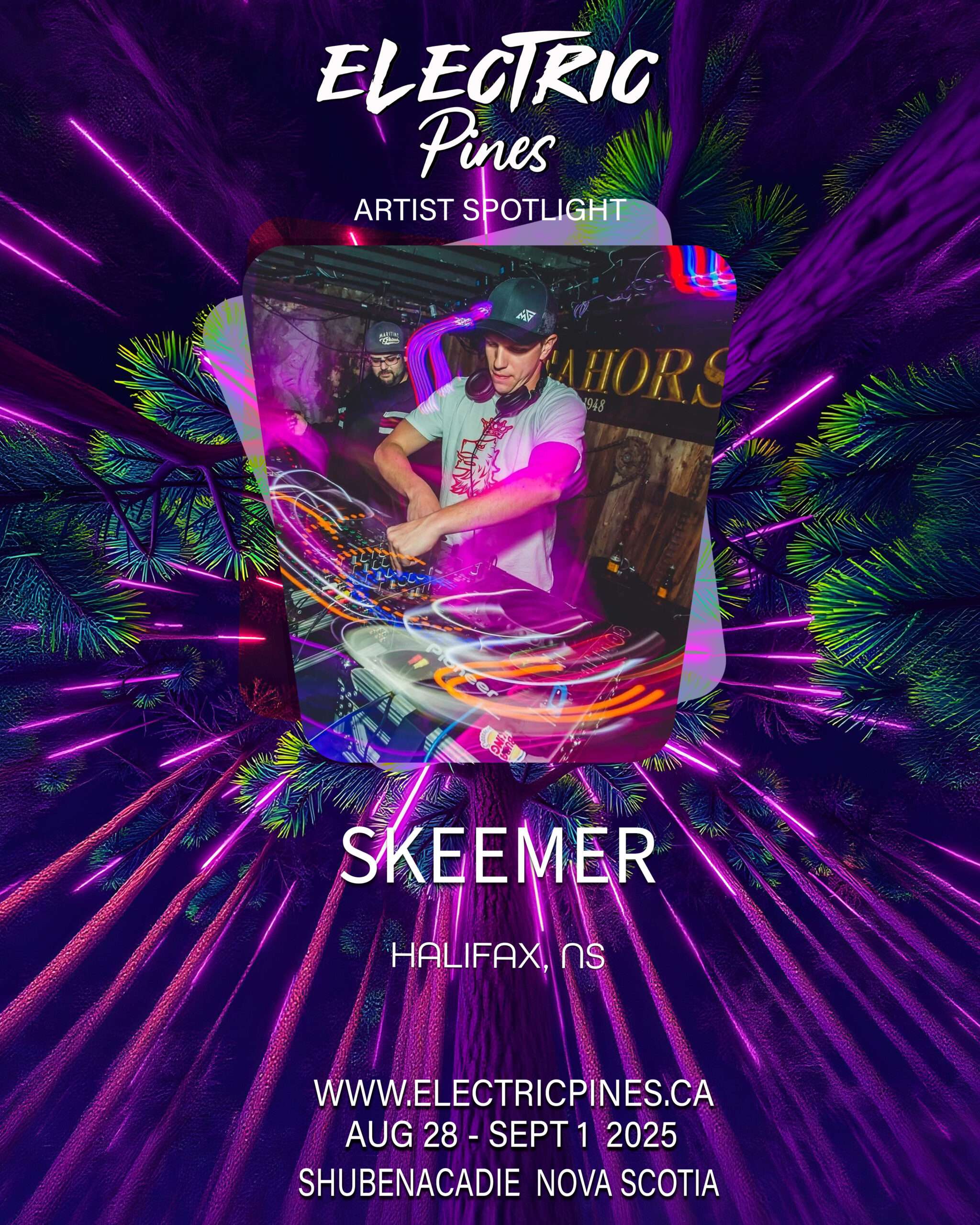 electric pines music festival, electric pines, nova scotia, canada, lineup, artists, electronic, dub, music festival